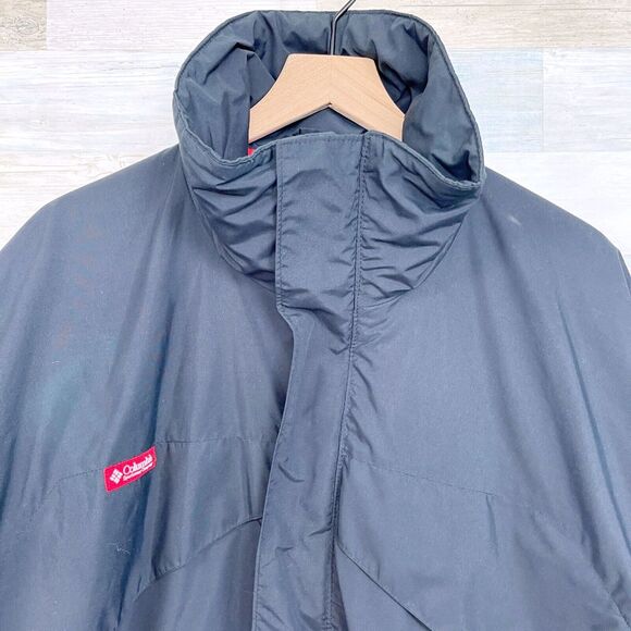Columbia Vintage Whirlbird Interchange Winter Jacket Black Nylon Mens Large - Picture 2 of 9